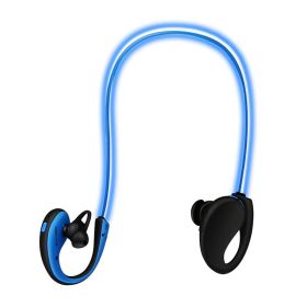 1Pc Wireless Sports Headsets Wireless V4.1 Neckband Earphones HD Stereo Sweat-proof Headphones Earbuds With  LED Light Mic 8Hrs Work Running (Option: 1Pc Blue)